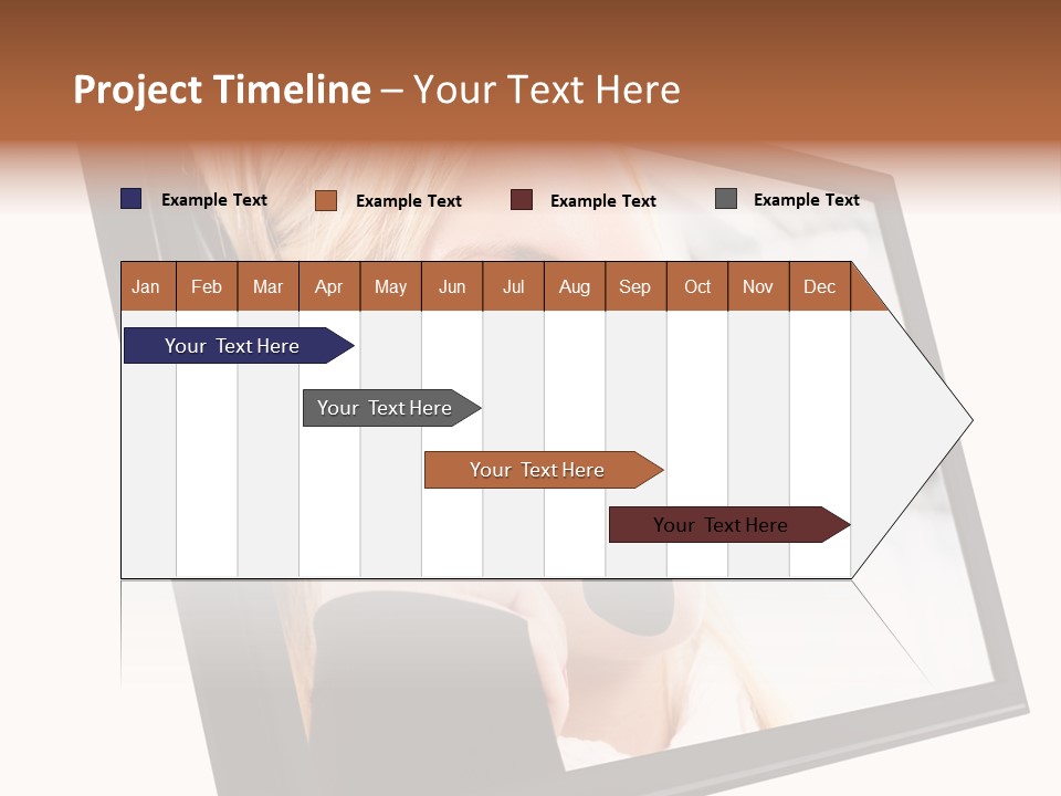 Woman Employee Earphone PowerPoint Template