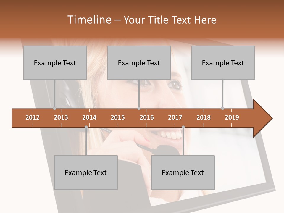 Woman Employee Earphone PowerPoint Template