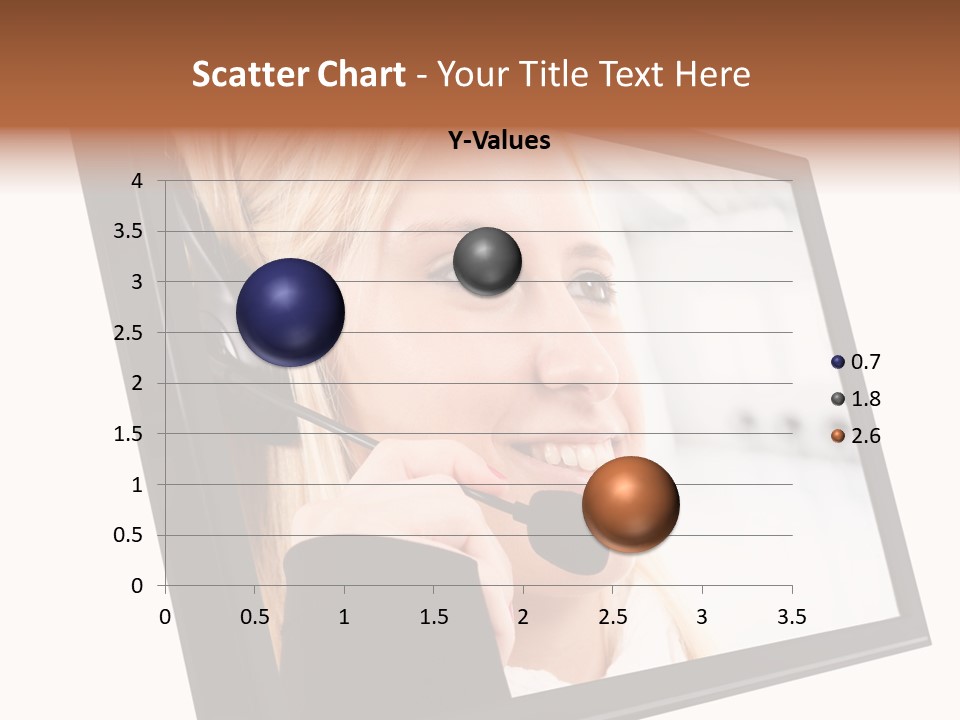 Woman Employee Earphone PowerPoint Template