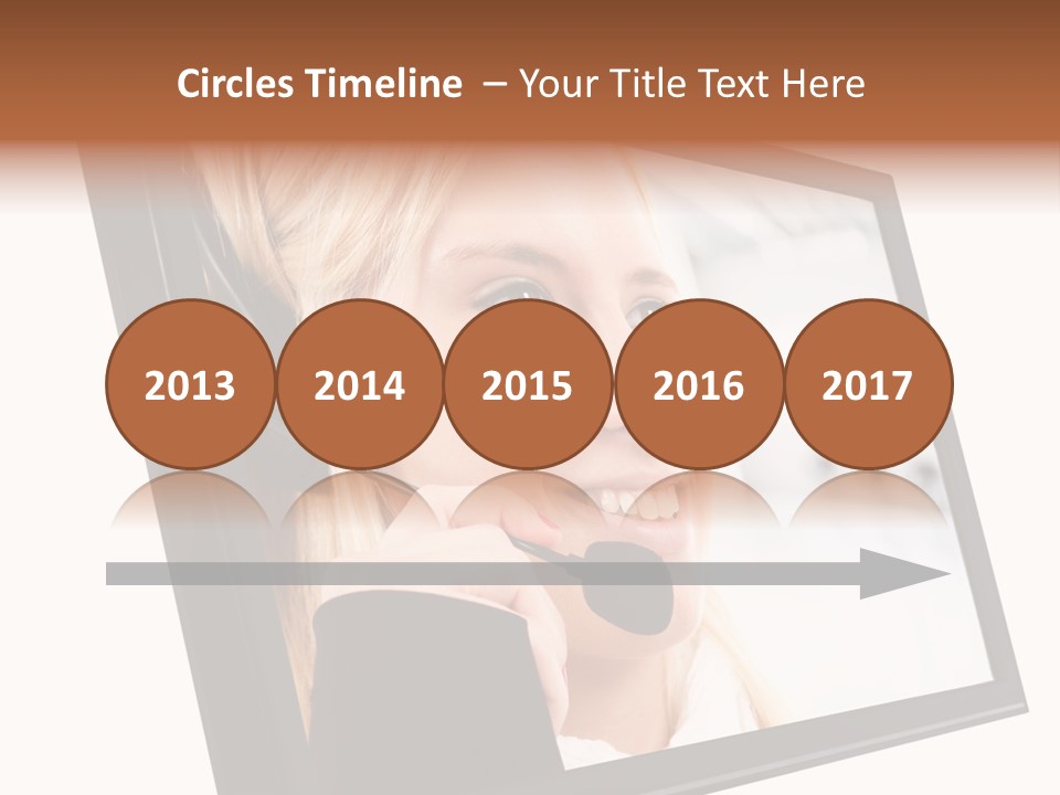 Woman Employee Earphone PowerPoint Template