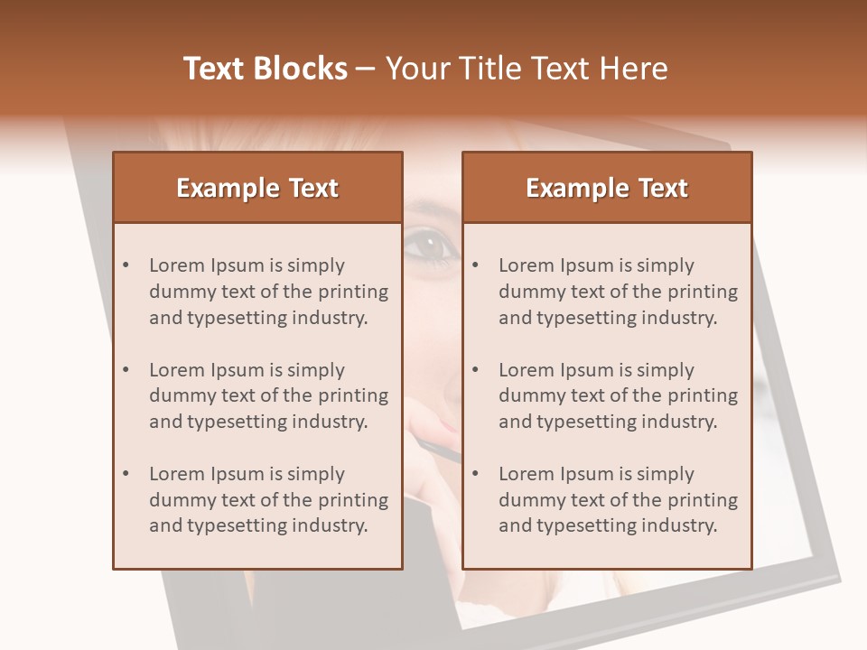 Woman Employee Earphone PowerPoint Template