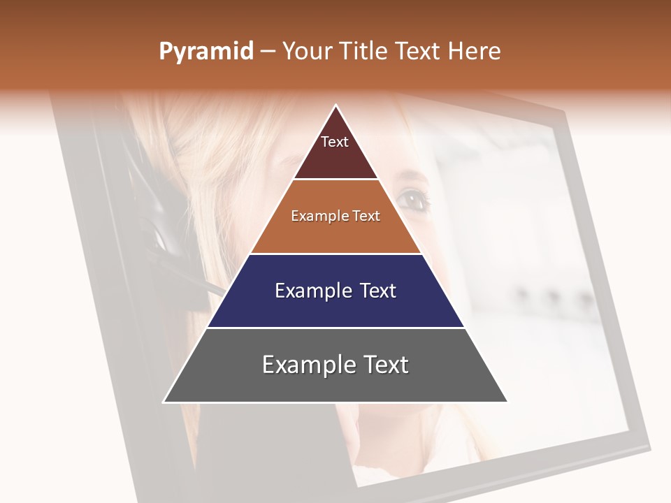 Woman Employee Earphone PowerPoint Template