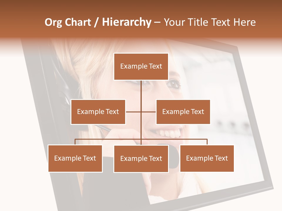 Woman Employee Earphone PowerPoint Template