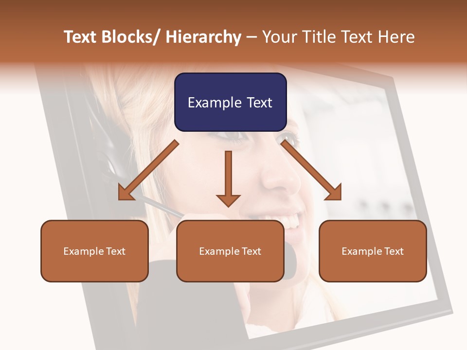 Woman Employee Earphone PowerPoint Template