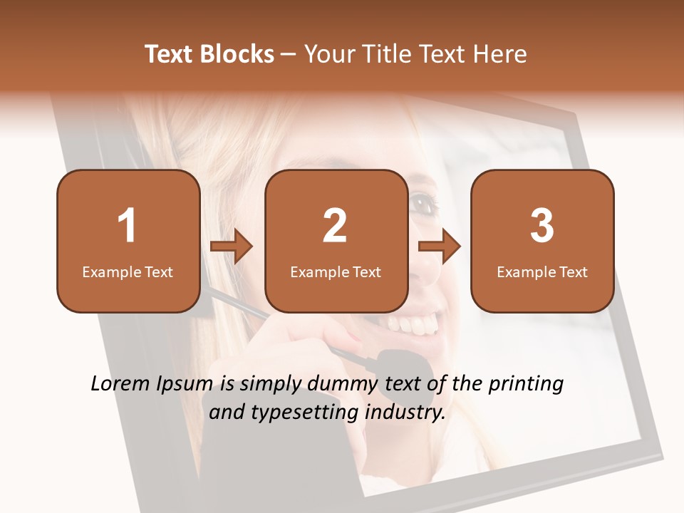 Woman Employee Earphone PowerPoint Template