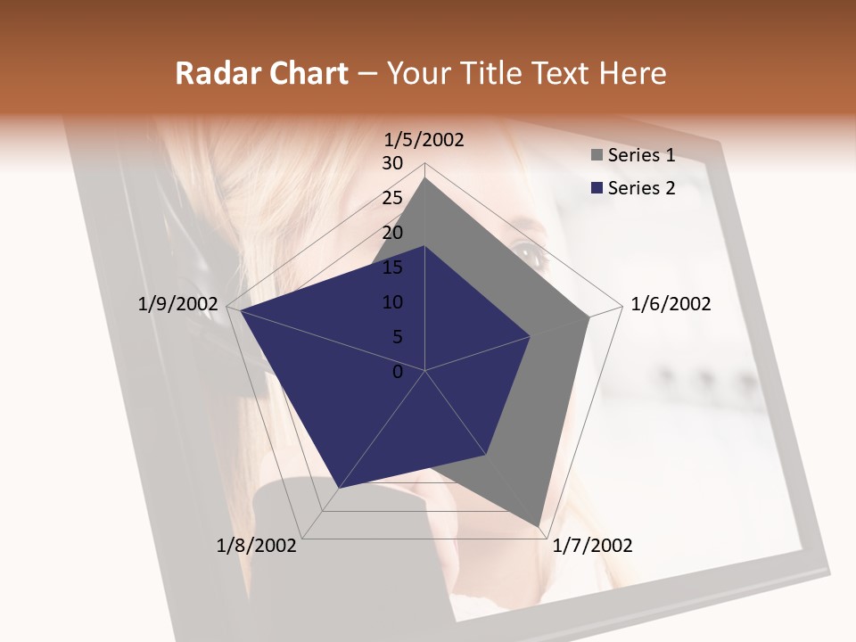 Woman Employee Earphone PowerPoint Template