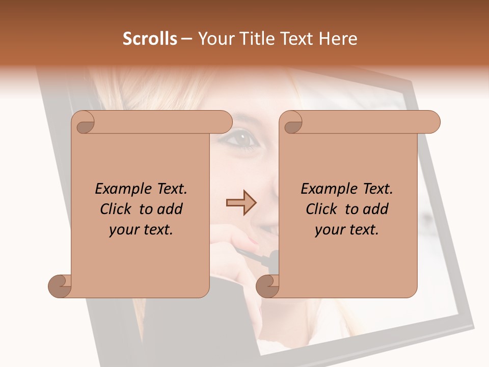 Woman Employee Earphone PowerPoint Template