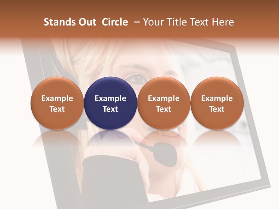 Woman Employee Earphone PowerPoint Template