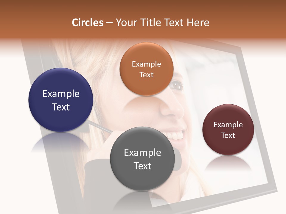 Woman Employee Earphone PowerPoint Template