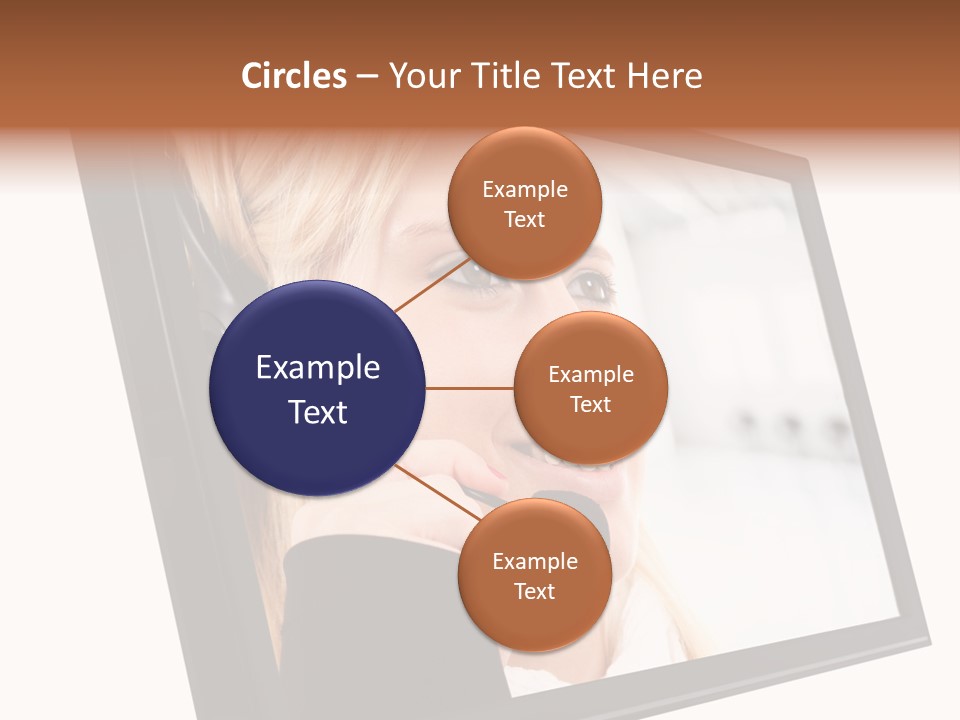 Woman Employee Earphone PowerPoint Template