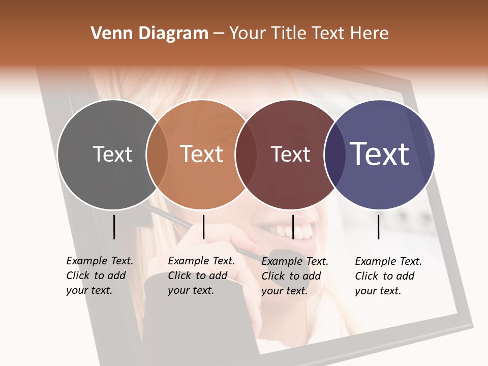 Woman Employee Earphone PowerPoint Template