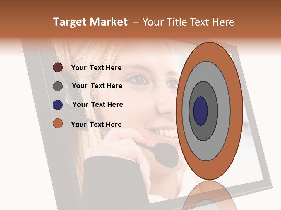 Woman Employee Earphone PowerPoint Template