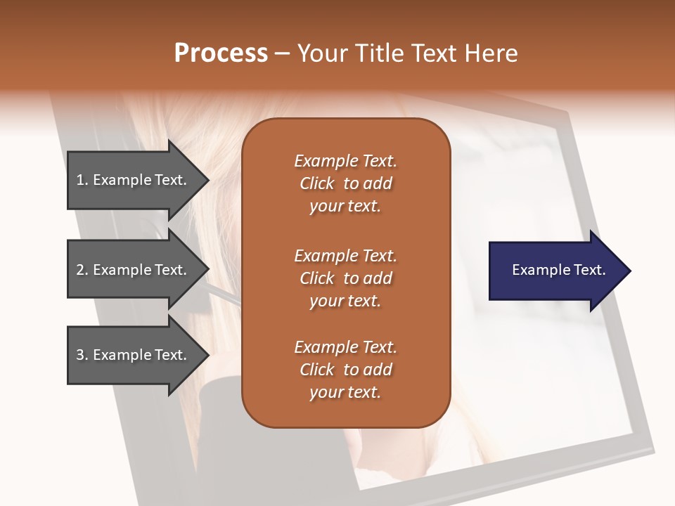Woman Employee Earphone PowerPoint Template