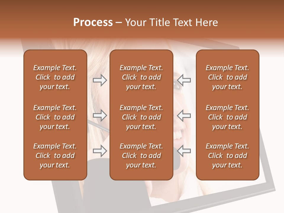 Woman Employee Earphone PowerPoint Template