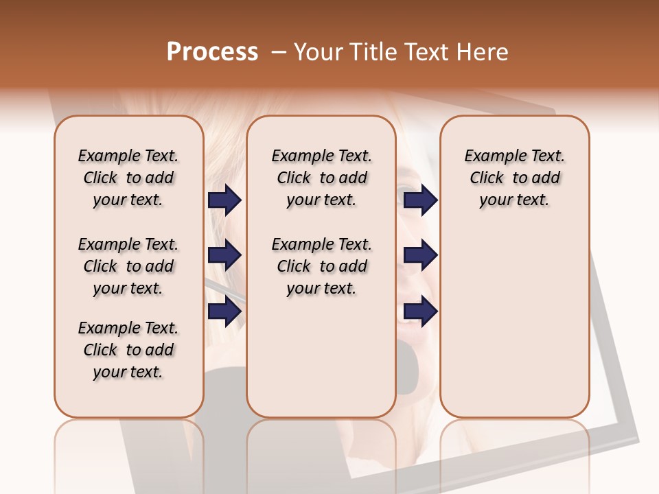 Woman Employee Earphone PowerPoint Template