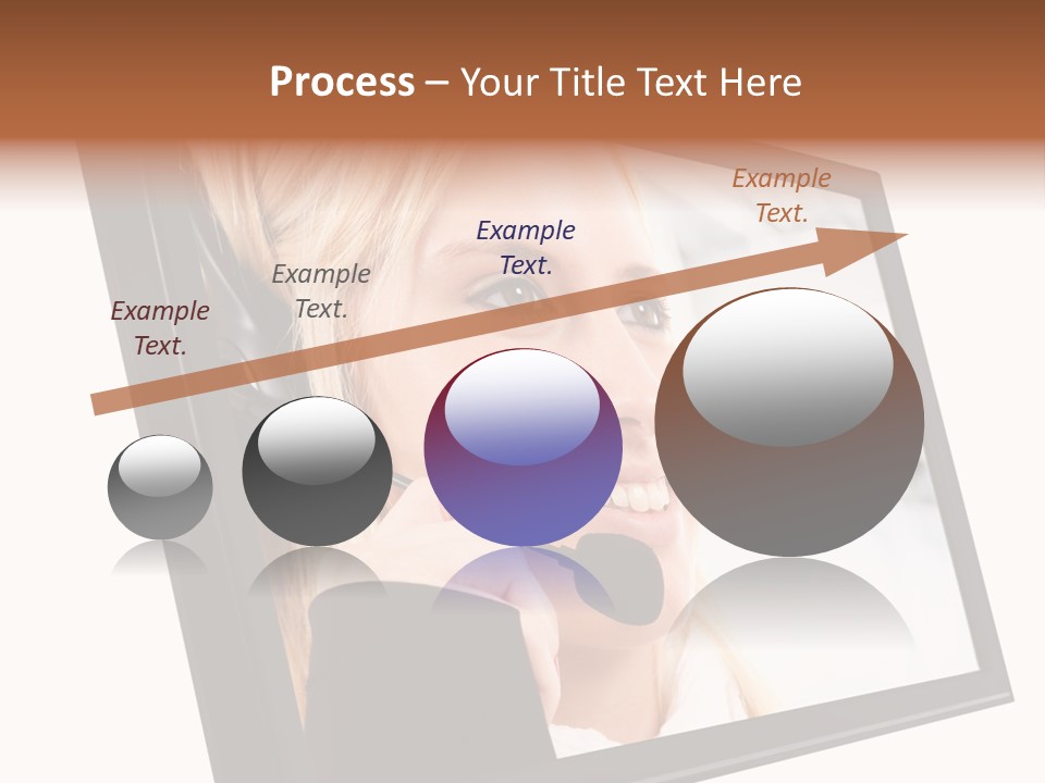 Woman Employee Earphone PowerPoint Template