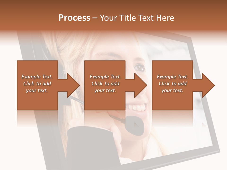 Woman Employee Earphone PowerPoint Template