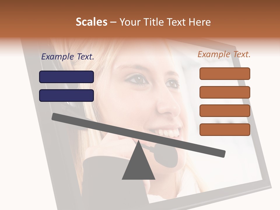 Woman Employee Earphone PowerPoint Template