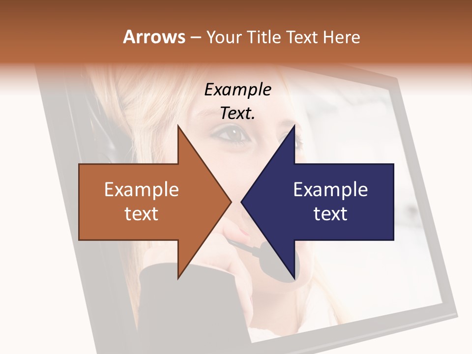 Woman Employee Earphone PowerPoint Template