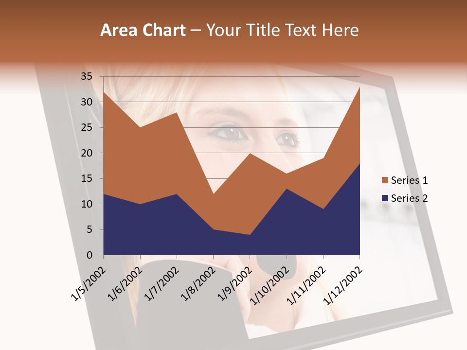 Woman Employee Earphone PowerPoint Template