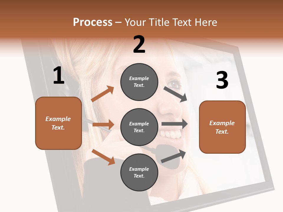 Woman Employee Earphone PowerPoint Template