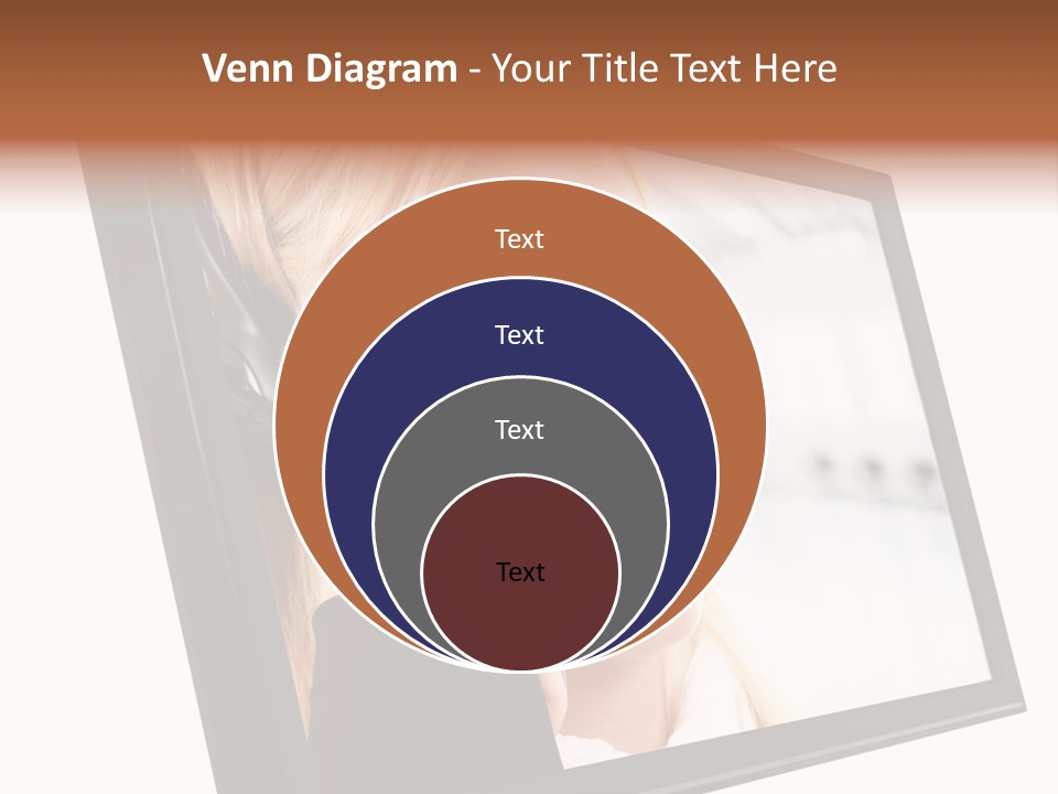 Woman Employee Earphone PowerPoint Template