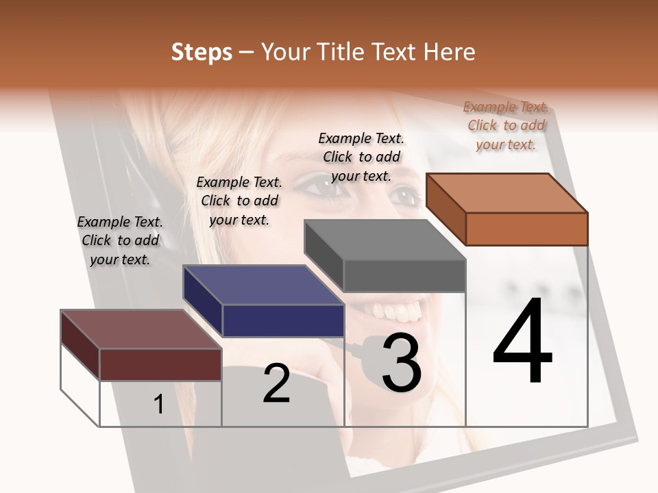 Woman Employee Earphone PowerPoint Template