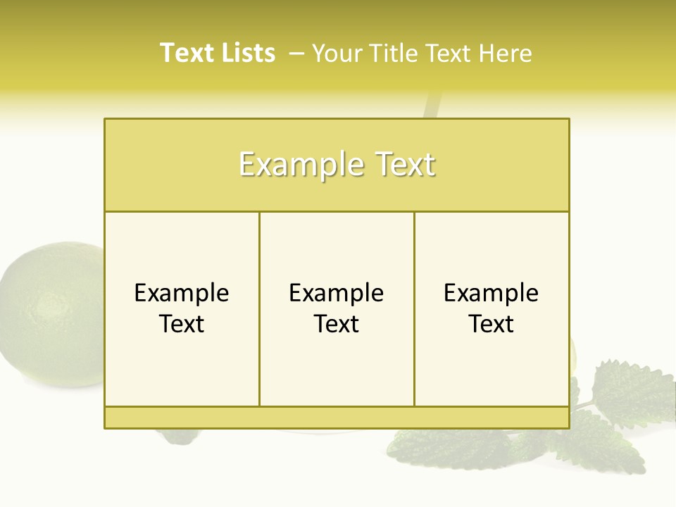Syrup Sugar Mint PowerPoint Template