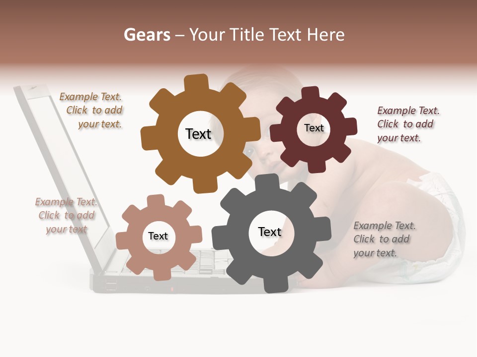 Comnputer Keyboard Human Face Facial Expression PowerPoint Template