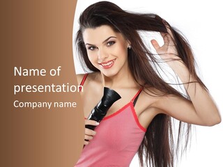 Brunette White Face PowerPoint Template