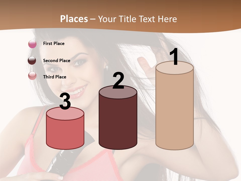 Brunette White Face PowerPoint Template