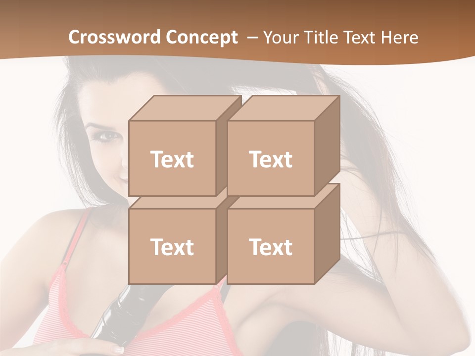 Brunette White Face PowerPoint Template