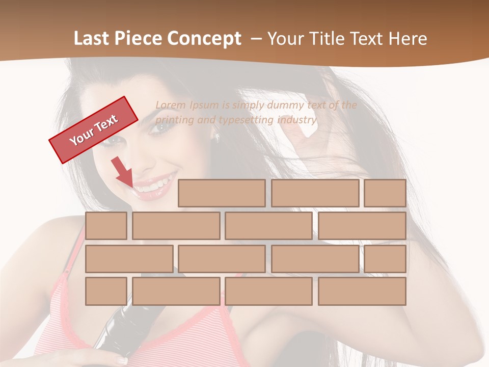 Brunette White Face PowerPoint Template