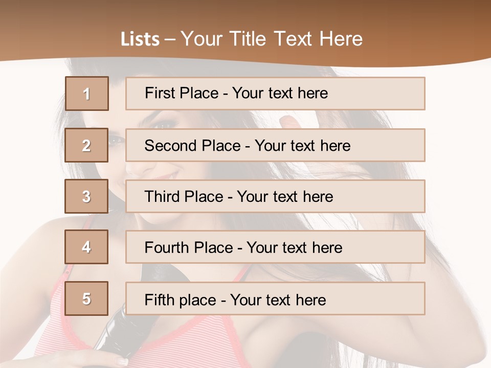 Brunette White Face PowerPoint Template