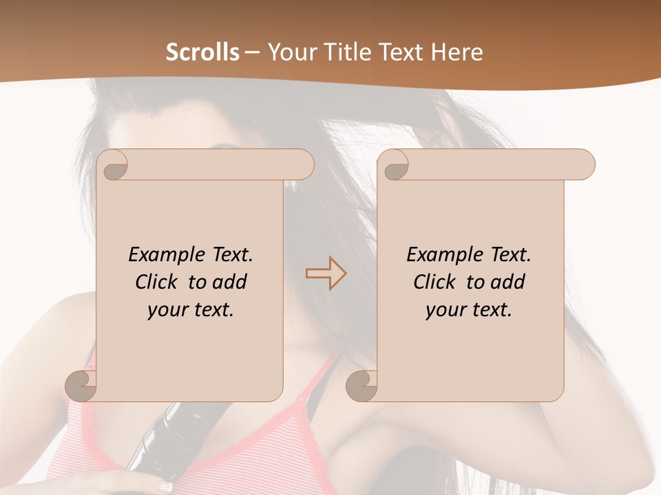 Brunette White Face PowerPoint Template