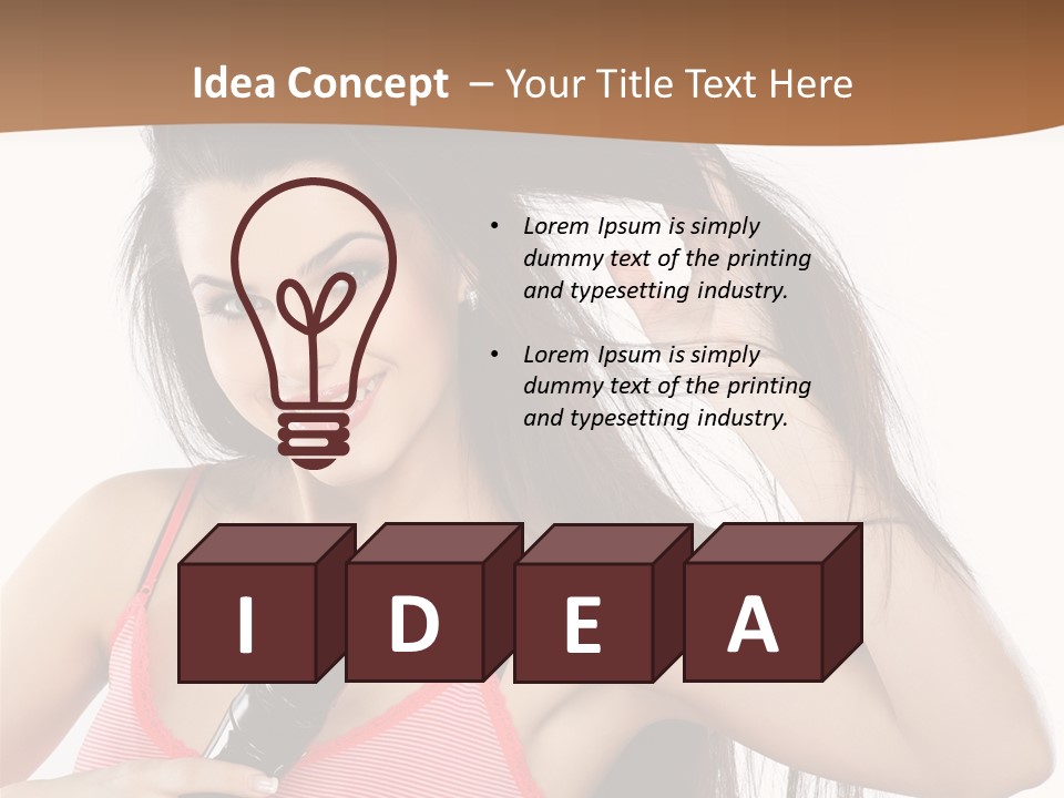 Brunette White Face PowerPoint Template