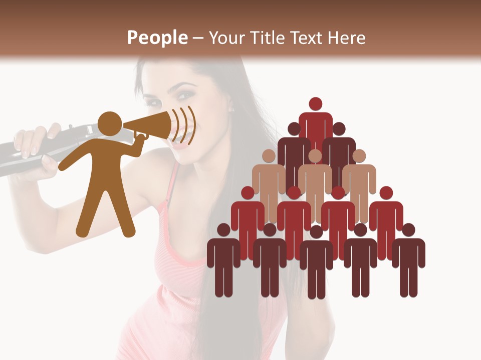 Color Teenagers Image PowerPoint Template