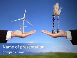 Turbine Climate Sky PowerPoint Template