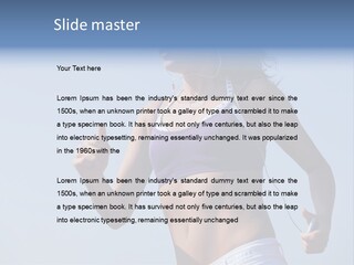 Woman Outside Sand PowerPoint Template