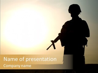 American Soldier Iraq Ranger PowerPoint Template