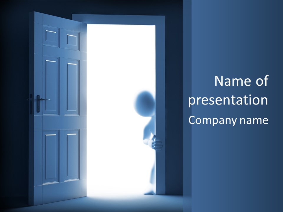 Alone Exit Door PowerPoint Template