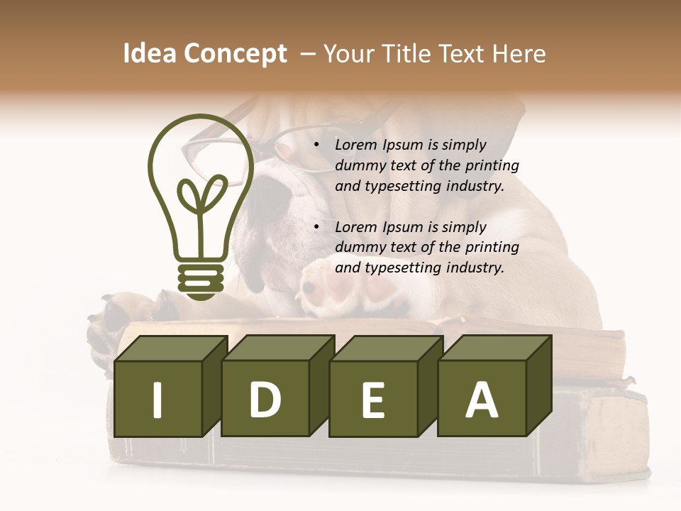 Clever Student Bulldog PowerPoint Template