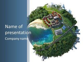 Miniature Road Town PowerPoint Template