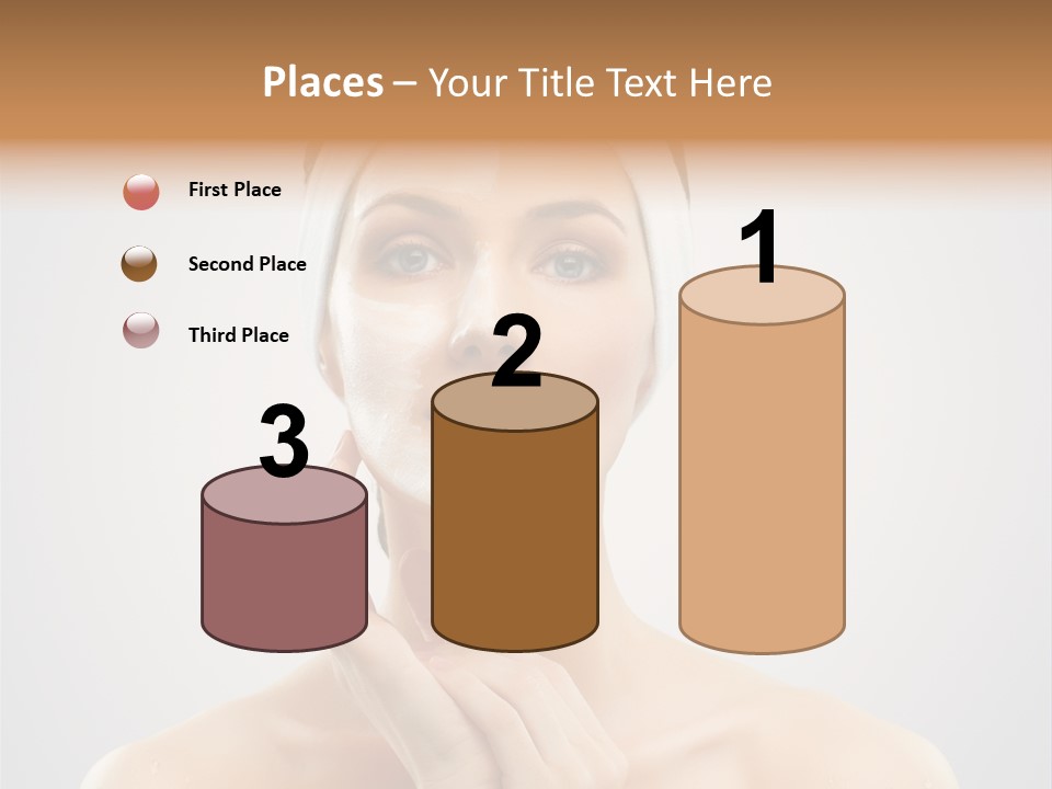 Creams Purity Woman PowerPoint Template