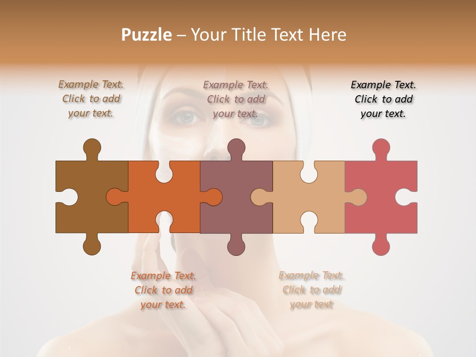 Creams Purity Woman PowerPoint Template