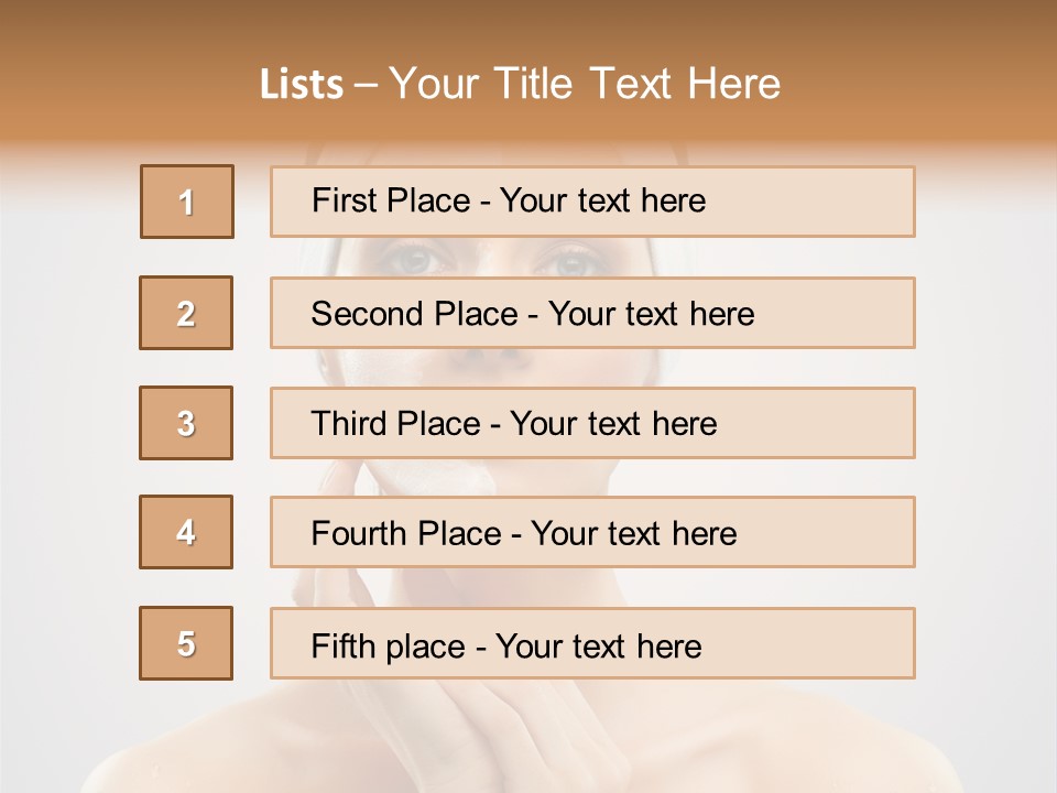 Creams Purity Woman PowerPoint Template