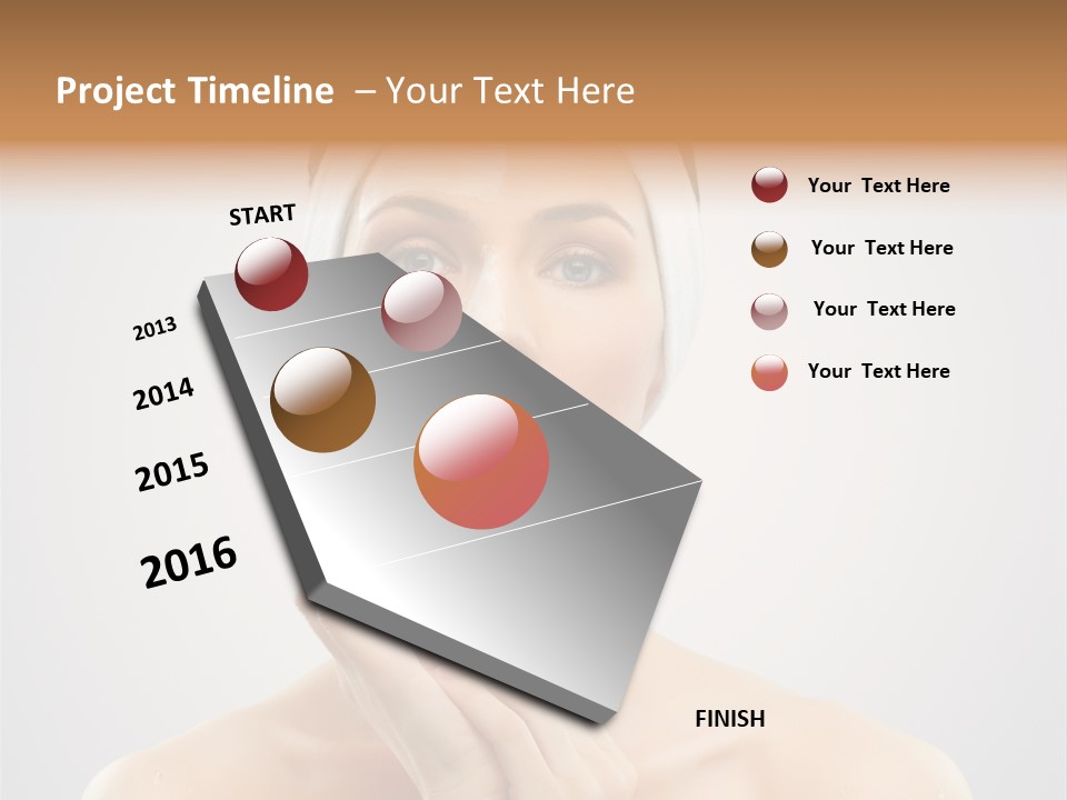 Creams Purity Woman PowerPoint Template