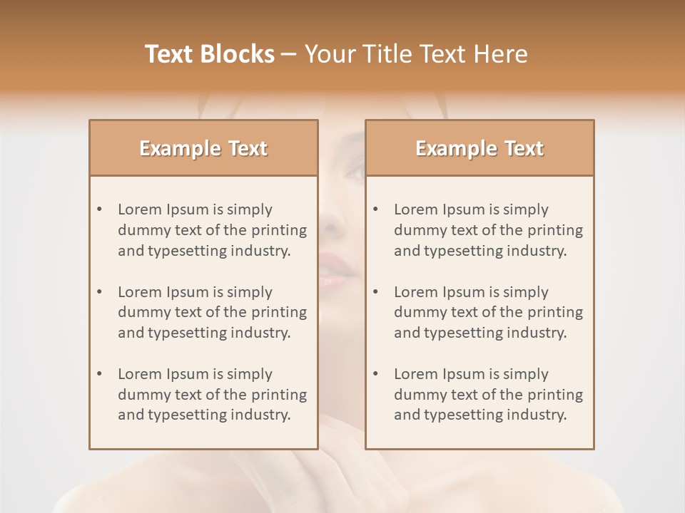 Creams Purity Woman PowerPoint Template