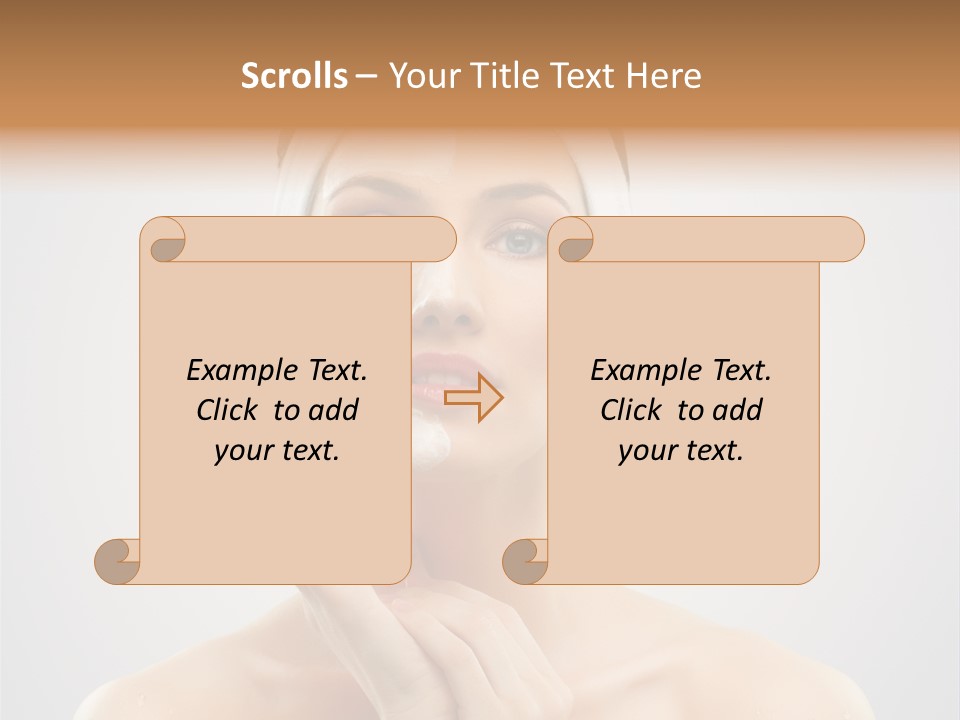Creams Purity Woman PowerPoint Template
