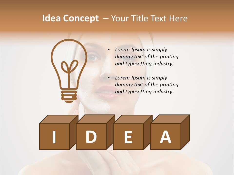 Creams Purity Woman PowerPoint Template